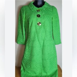 Vintage Milly Kelly Green Tweed Coat